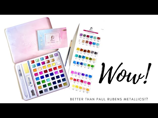 Trying out the GRABIE 50 WATERCOLOR SET and postcards // Watercolor review  and demo painting 