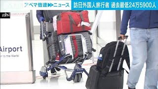 訪日外国人旅行者　過去最低の24万5900人　コロナ前より99％以上減　観光庁(2022年1月19日)