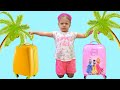 Anabella Pretend Play with Suitcase Luggage Vacation Travel Toy for Kids