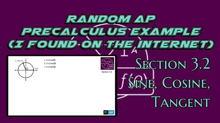 AP Precalculus Section 3.2 Example: Sine, Cosine, and Tangent of an Angle Given Radius and Point