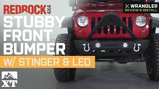 Jeep Wrangler JK RedRock Stubby Front Bumper w/ Stinger  LED  Winch (20072018) Review & Install