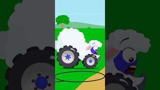 Tractor 🚜 And Police Car 🚔 Thief Chasing 🏁 #animation #carcartoon #cars #carsforkids #carshorts