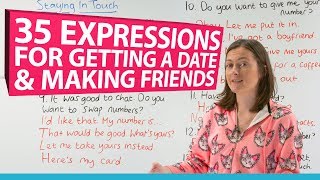 Learn 35 English phrases for making friends & asking someone out on a date 💃🕺💕💋