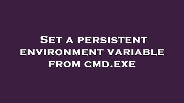 Set a persistent environment variable from cmd.exe