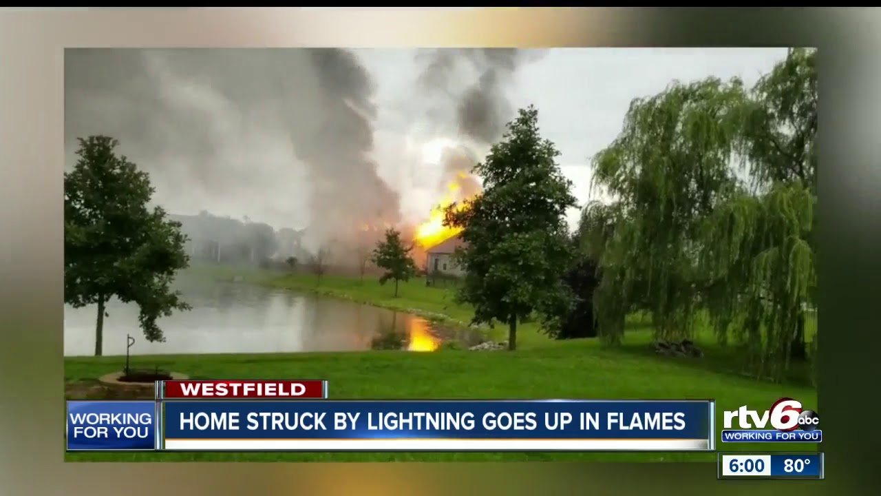 House caught on fire after being struck by lightning in Westfield ...