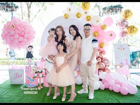 Video Trang trí sinh nhật bé gái tone màu hồng vô cùng dễ... - youtube