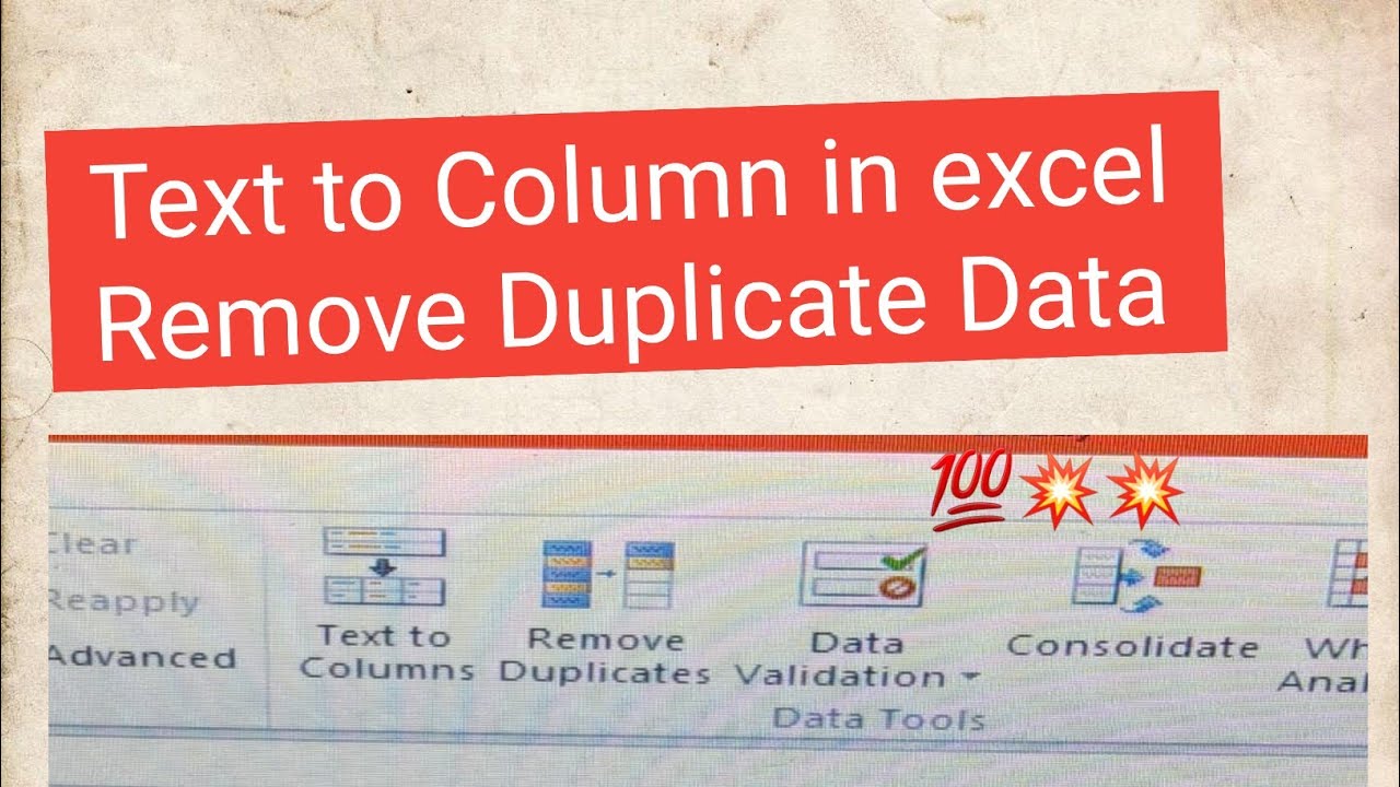 How to use text to column in excel and how to remove duplicate value ...
