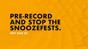 Pre-record your virtual keynotes for virtual events.