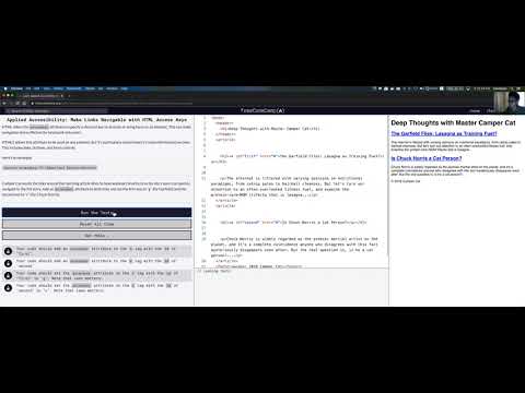 freeCodeCamp: Make Links Navigable with HTML Access Keys