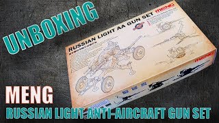 Unboxing Meng Russian light AA gun set 1/35