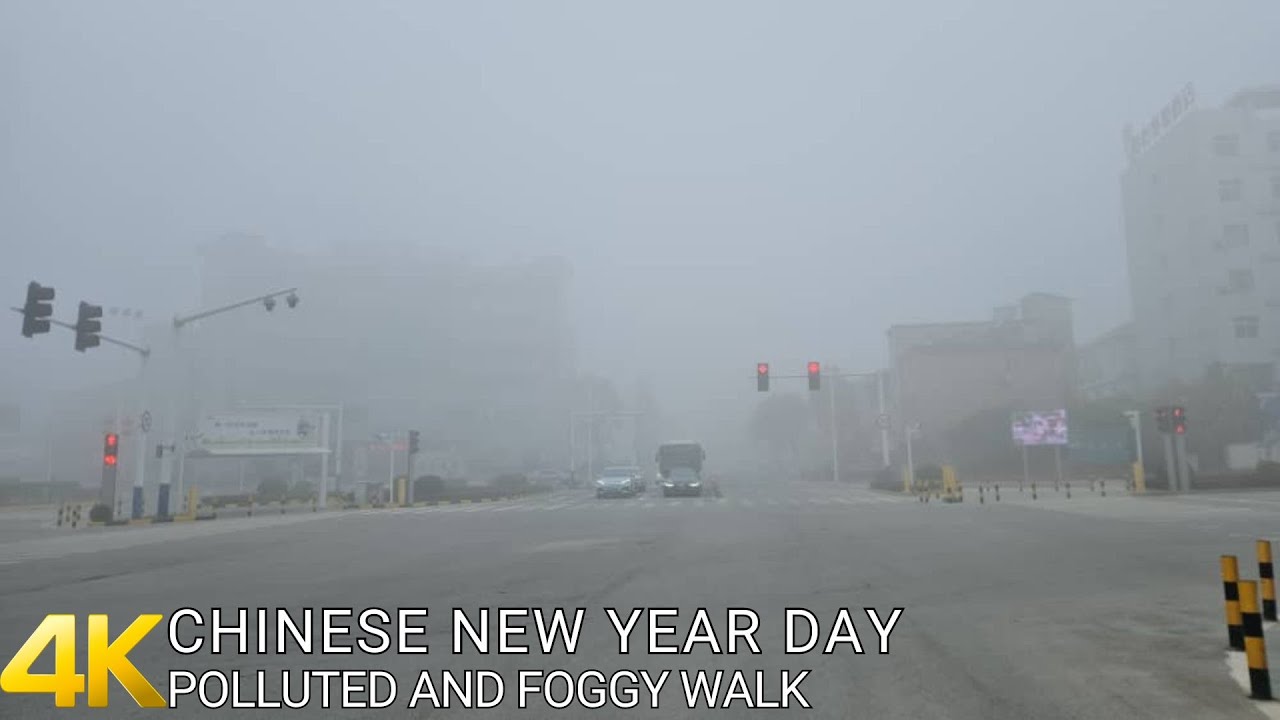 4k China Walking Tour | Jingdezhen Suburbs, Foggy and Polluted day!