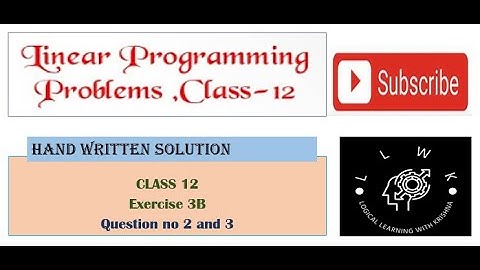 Linear Programming Problem Class 12 | Exercise 3B