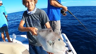 MASSIVE TRIGGERFISH!  Taking a subscriber 46 miles offshore for his birthday!