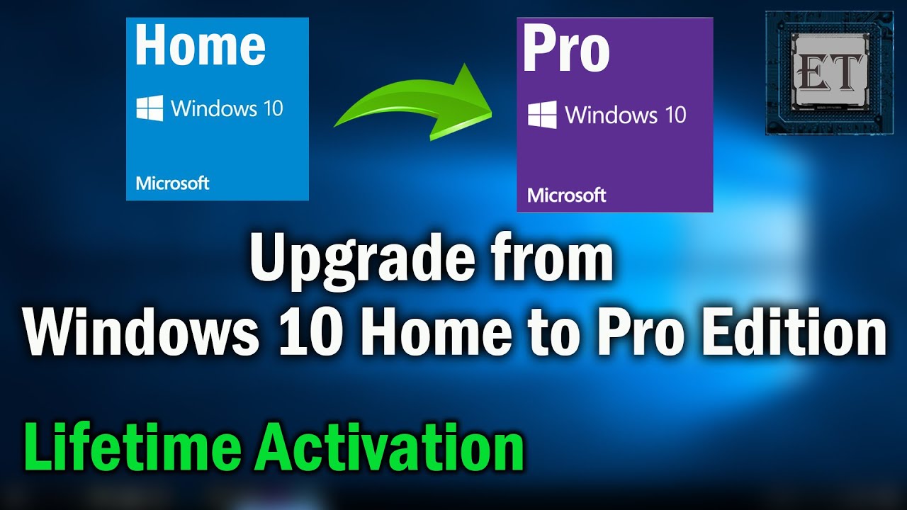 How to Upgrade Windows 10 Home to 10 Pro Edition - YouTube
