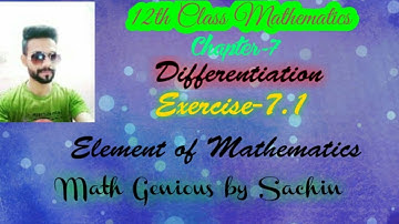 12th class element math/chapter-7/Ex-7.1/Q-3,4,5,6 complete(Differentiation) #Math_genious_by_sachin