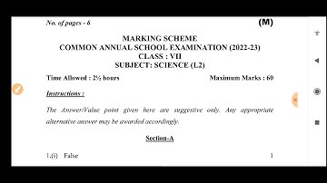 CLASS 7 SCIENCE OFFICIAL ANSWER KEY [4/3/23]/science official answer key class 7