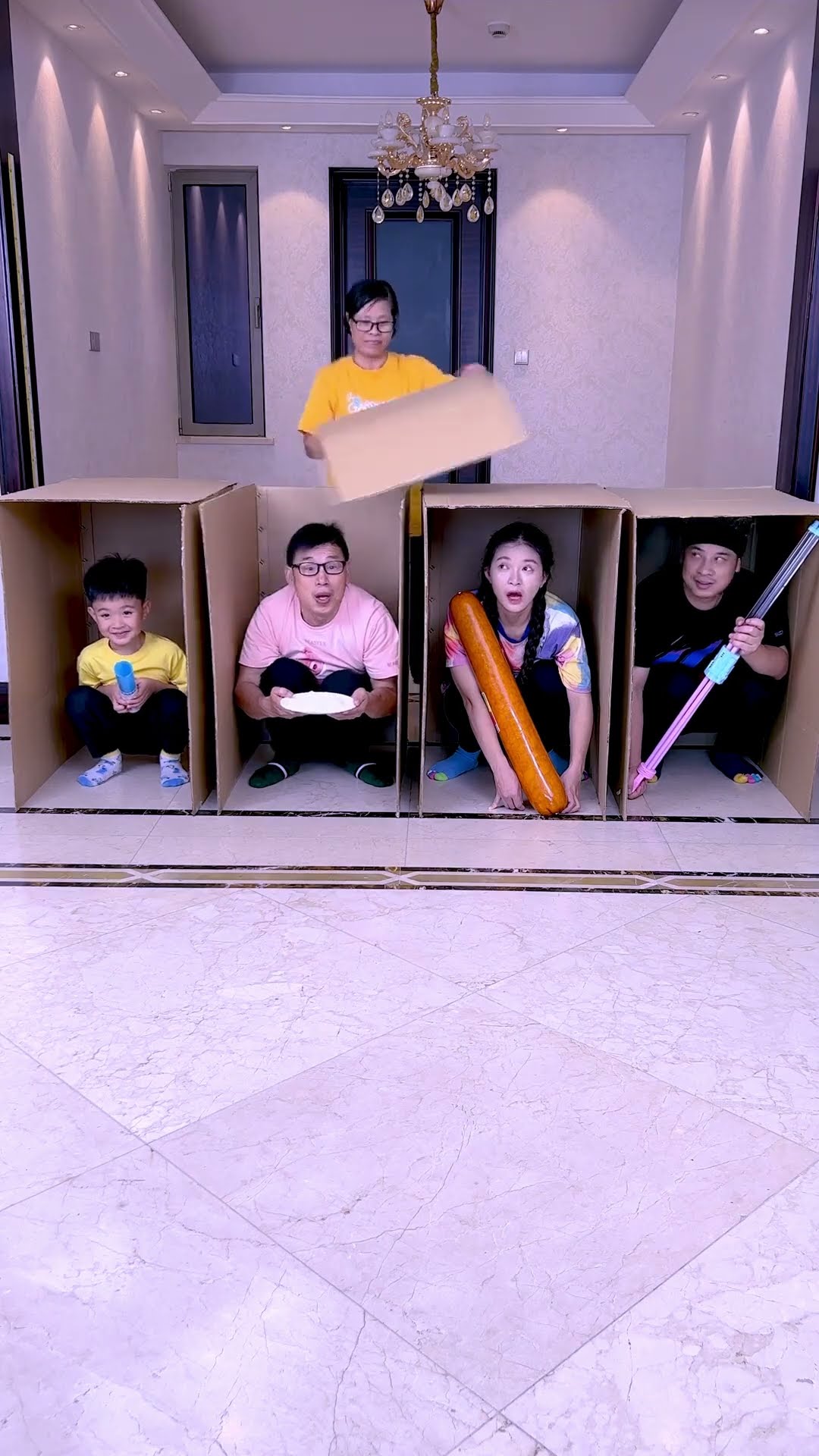 Blind Box Challenge! Be Careful Of Attacks From Your Family!#Funnyfamily#Partygames#Shorts#Challenge