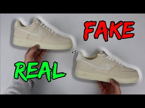 REAL VS FAKE! STUSSY X NIKE AIR FORCE 1 FOSSIL COMPARISON!