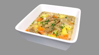 Vegetable soup with dried mushrooms.