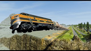 Terrifying Train Crash! BeamNG Drive Locomotive Derailment