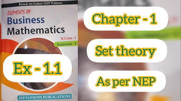 EX=1.1 B.com 1st Semester Business Mathematics Chapter=1 Set theory! #bcom #maths #study #education 