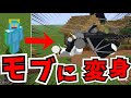 【マイクラコマンド】モブに変身する方法！コマンドブロック1つ&１分でできる【Java版/統合版/Switch】