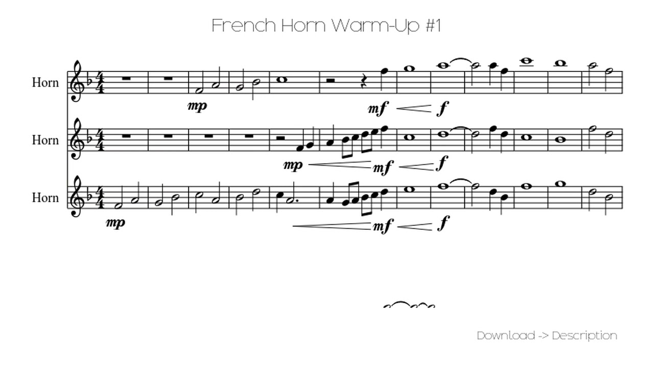 🎶 French Horn WarmUp 1 🎸🎸 YouTube