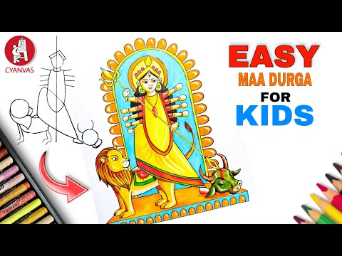 Discover 119+ durga puja drawing for kids latest