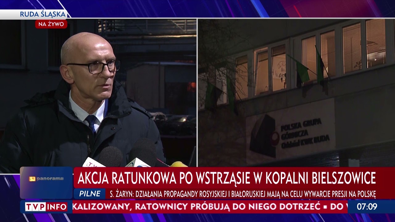 Bielszowice. Ratownicy dotarli do górnika uwięzionego po wstrząsie w kopalni