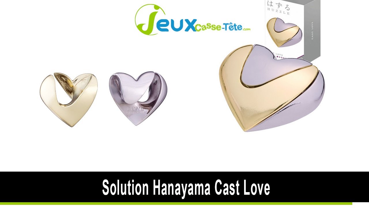 Hanayama Cast Love Puzzle - Gioco Rompicapo In Metallo - Livello 1/6 (Facile) - Sfida Per Principianti - Con Adesivo Crux