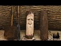 WoodSpirit Woodcarving Practice - Carving A Face in a Cedar Log