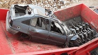 : Extreme Dangerous Car Crusher Machine in Action, Crush Everything & Car Shredder Modern Technology