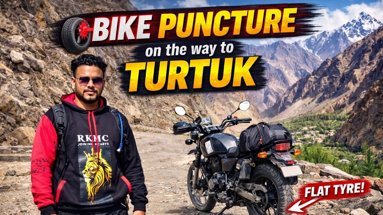 Tyre Puncture at High Altitude 🏔️ | Turtuk Ladakh Ride Gone Wrong