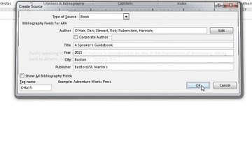 Creating Citations in Word 2013