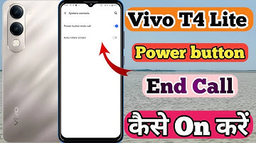 Vivo T4 lite 5g Power Button End Call Setting Kaise On Kare // Power Button End Call In Vivo T4 lite