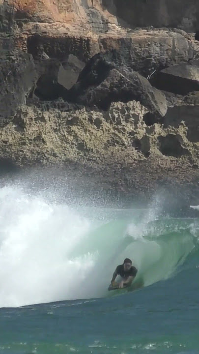 One very deep barrel in the Java jungle in Indonesia🌿 #java  #bodyboarding #wave