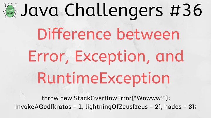 Java challengers #36 - Error, RuntimeException, Exception