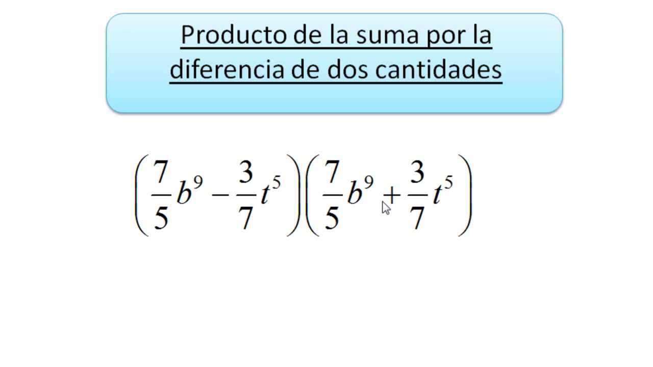 PRODUCTO SUMA POR DIFERENCIA - YouTube