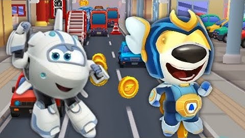 Super wings jett run vs talking Tom Hero dash Gameplay #talkingtomherodash #superwings
