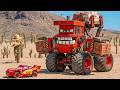 Epic Escape Lightning McQueen vs BRICKHEAD MONSTER TRUCK in BeamNG.Drive