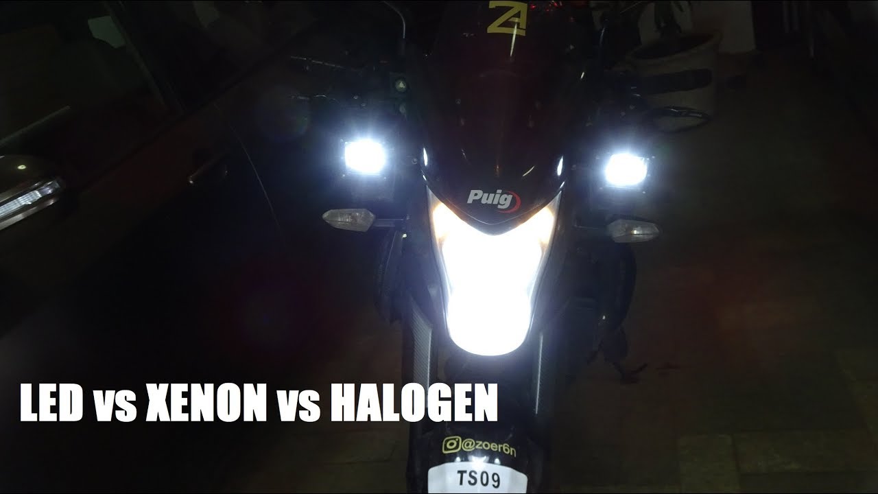 LED vs HID vs HALOGEN | My Lighting Setup | Kawasaki ER6N - YouTube