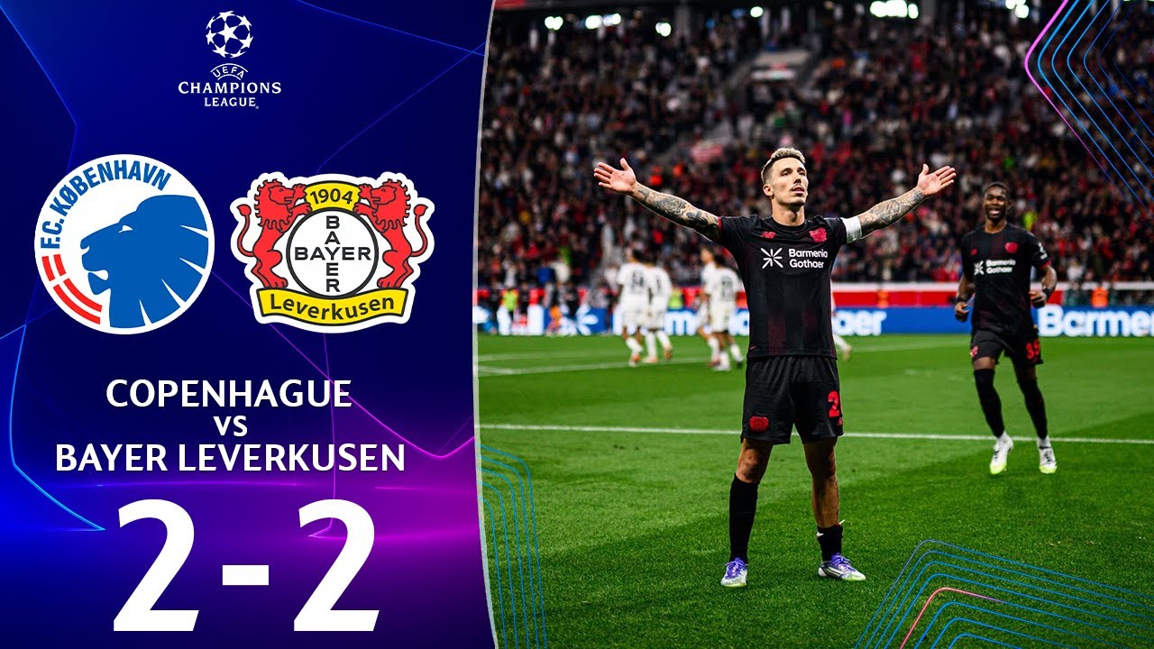 Copenhaga vs Bayer Leverkusen | 2-2 | Highlights | UEFA Champions ...