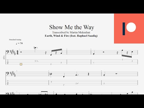 Earth, Wind & Fire (feat. Raphael Saadiq) - Show Me the Way (bass tab)