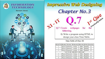XI IT Chapter 3 Q7.1st Que Practically Solutions | XI IT chapter 3 Impressive Web Designing  Q7.1.
