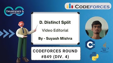 D. Distinct Split | Codeforces Round #849 (Div. 4) | Codeforces | DCC NIT-A