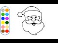 Glitter. How easy to draw and paint Santa Claus? Learn colors for kids.