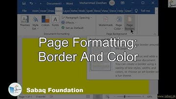 Page Formatting: Border and color, Computer Science Lecture | Sabaq.pk