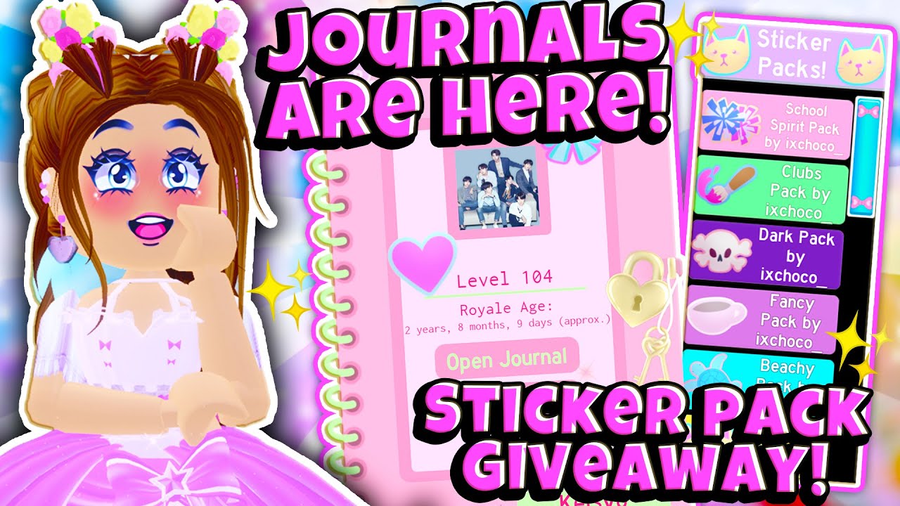 New Journals Are Here Free Sticker Pack Giveaway Roblox Royale High School Journal Update Youtube - roblox journal
