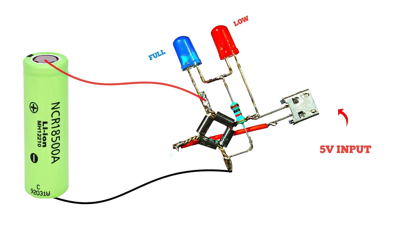 INPUT 5V To 3.7V Lithium Battery 🔋 Charger Circuit || Using IN4007 ...