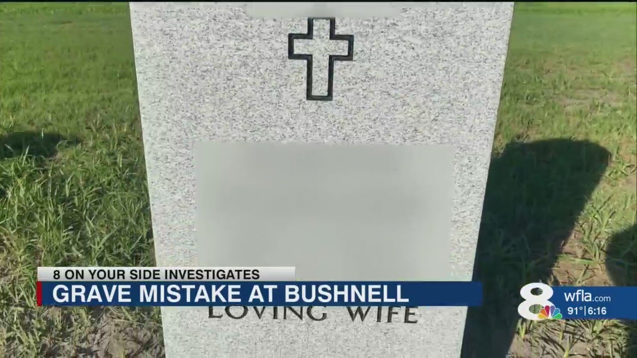 Widow buried next to wrong husband at Bushnell cemetery; second mix-up in a year